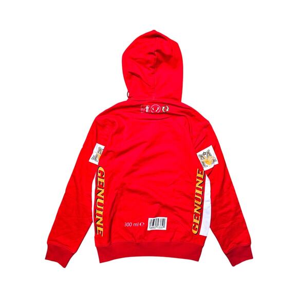 Moschino x Jeremy Scott Budweiser Print Cotton Hoodie Sweatshirt in Red - NWT - Picture 3 of 6